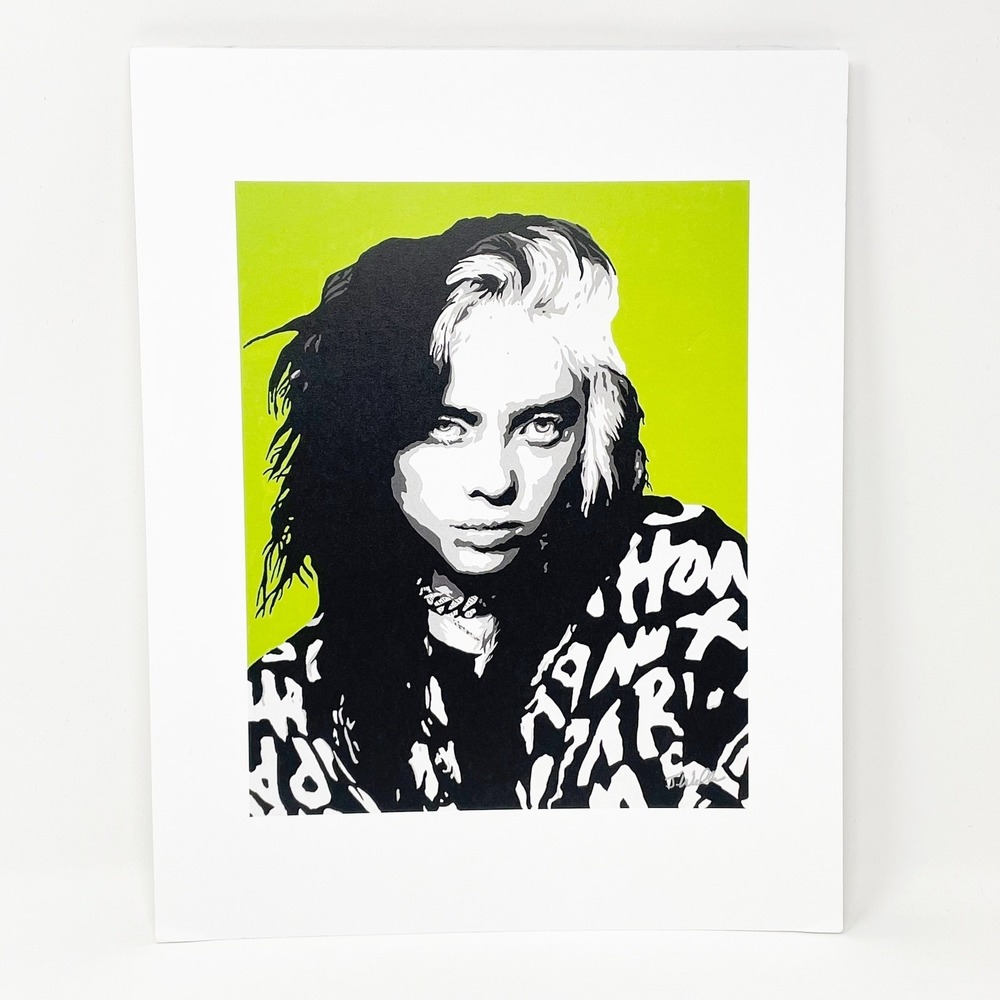 Original Art Billie Eilish Digital Graphic Print Signed J. Wells OOAK RARE 11x14